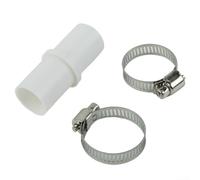 Kit de raccord de tuyau de vidange de machine à laver avec 2 pinces, adaptateur rapide pour lave-vaisselle à évier d'élimination des déchets, facile à installer, blanc argenté