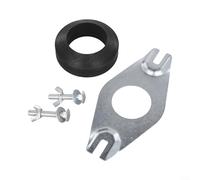 Kit de raccord fermé pour cuvette de WC avec plaque de fixation, joint en forme de donut pour boulons M10 - Anneau d'étanchéité anti-fuite - Kit de réparation de salle de bain - Support en métal