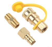 Kit de raccord rapide en laiton propane de 0,95 cm, adaptateur de gaz LP pour barbecue, camping-car, remorque et utilisation marine (B)