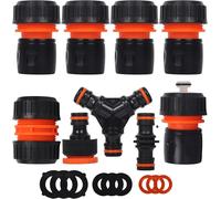 Kit de Raccord Tuyau D'arrosage Nécessaires D'arrosage-Raccord D'arrosage Rapide 19mm 3/4 Pouce,Double Mâle Pièce de Raccordement,Séparateur en Y,2 en 1 Robinet Filetage,Joint de Réparation de Tuyau