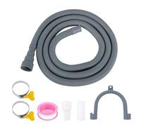 Kit de raccordement de tuyau de vidange, 1m/1,5m/2m/2,5m/3m/4m/5m, tuyau universel pour lave-vaisselle, avec raccords de tuyau et colliers de serrage, pour lave-vaisselle (2,5 m)