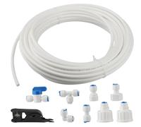 Kit de raccordement d'eau pour réfrigérateur de 15m,pièces et accessoires pour réfrigérateurs，adapté pour les purificateurs d'eau, fontaines, etc, équipé d'accessoires pour systèmes d'osmose inverse