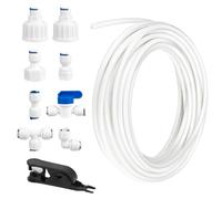 Kit de Raccordement D'eau pour Réfrigérateur de 15m, Tuyau D'alimentation en Eau Tube de Filtre Pièces et Accessoires, Matériau POM Tuyau Frigo Alimentation en eau pour Réfrigérateurs,Aquarium(1/4")