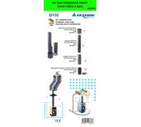 Kit de raccordement droit pour poêle à bois - acier noir 2 mm Ø150 - avec manchette, longueurs droites et rallonge ajustable