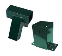 Kit de raccordement en bois 90 x 90 mm 100° + raccord mural balançoire en bois équarri vert