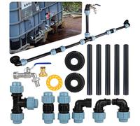 Kit De Raccordement Ibc Adaptateur Ibc Pour 2 Réservoirs Cuve 1000 Litres Ibc Côte À Côte/Réservoirs De Pluie Avec Col De Cygne De 3/4"