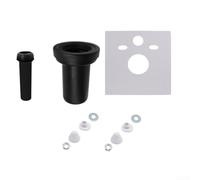 Kit de raccordement mural pour WC avec vis, écrous et joints intégrés pour tuyau Geberit 152426461 D90110 x 185 mm PP robuste complet accessoires d'installation noir