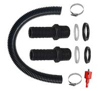Kit de raccordement pour baril de pluie 2 douilles pour baril de pluie 1,25 pouce avec embout de tuyau 100 cm tuyau de raccordement 32 mm et ouvre-trou 2 colliers de serrage