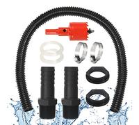 Kit de Raccordement pour Citerne de Pluie, 2 Passages de Citerne de Pluie de 1" Avec bec de Tuyau de 100 cm, Tuyau de Raccordement de 25 mm et Ouvre-trous, 2 Colliers de Serrage pour Tonneaux