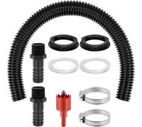 Kit de Raccordement pour citerne de Pluie,Kit Raccord Récupérateur Recuperation Eau de Pluie,Tuyau de raccordement de 50 cm et 2 Embouts de Tuyau,collecteur de Pluie pour Réservoir,Tonneaux.[U338]