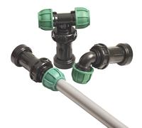 Kit de raccordement pour conteneur IBC - Raccords durables en PE S60 x 20mm, 25mm, 32mm avec coudes, tés, raccords droits et adaptateur de robinet D