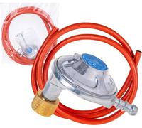 Kit de raccordement pour gaz propane-butane - régulateur d'angle, colliers de serrage et tuyau de 2 m, 3/8