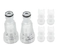 Kit de raccordement pour nettoyeur haute pression série K2-K7, 2 connecteurs haute pression et 4 filtres en plastique transparent, pression max 175 PSI et température 140°, diamètre 3 cm