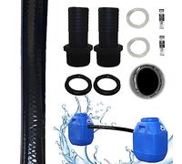 Kit de Raccordement pour Tonneau de Pluie, Tuyau de Raccordement du Recuperateur Eau de Pluie, avec Tuyau de Raccordement de 50/100 cm et 2 Tuyaux de 25 mm avec Contre-écrou (50 cm)