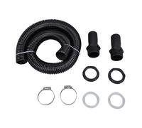 Kit de raccordement pour tuyau de tonneau de pluie, kit de dérivation en plastique de 39,4 pouces pour système de collecte d’eau de pluie, comprenant un tuyau et des connecteurs (Pas d'ouvre-trou)