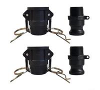 Kit de raccords Camlock en polypropylène type D & F 2 jeux pour transfert de fluide entre réservoirs, pompes et tuyaux dans des environnements industriels (3 cm)