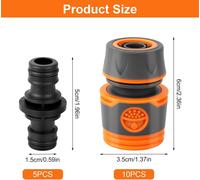 Kit de Raccords de Tuyaux,15 Pièces 1/2 Pouce 13mm Double Fiche Tuyau D'arrosage Prolongateur,Raccord de Tuyau pour Rallonger Le Tuyau pour Le Jardin Familial