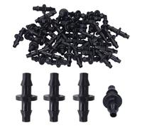 Kit de Raccords D'irrigation 100 pièces, Connecteur D'Irrigation Goutte à Goutt pour Tuyau d'arrosage de Jardin, Connecteurs Cannelés pour Tuyauterie de Connecteurs de Tuyau D'eau de 4/7 mm