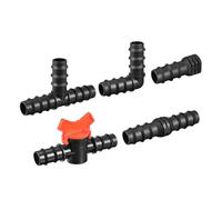 Kit de raccords d'irrigation - Connecteurs barbelés de 19,5 mm pour tuyau d'égouttement, comprend des tés, des coudes, des bouchons et des vannes