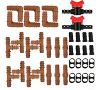 Kit de raccords d'irrigation goutte à goutte de 16 mm avec raccords barbelés en T et coudes pour intégrer les émetteurs et les collecteurs dans des tuyaux d'égouttement de 16 mm (B)