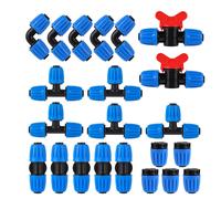 Kit De Raccords D'irrigation Goutte à Goutte De 22 Pièces Pour Raccords à Fourche Blue Lock Pour Manchons De Carte 16mm De 1/2 Pouce (diamètre Extérieur 0620 Pouce Diamètre Intérieur 0520). In)