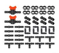 Kit de raccords d'irrigation goutte à goutte pour tuyau de 1,27 cm comprenant des connecteurs barbelés, des vannes de commutation, des coudes et des extrémités pour systèmes de raccordement à légumes