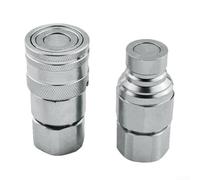 Kit de raccords rapides hydrauliques avec valve pour NPT14 38 12 34 avec mécanisme de verrouillage à bille en acier, matériaux en carbone et acier inoxydable, finition de protection en zinc blanc (G1