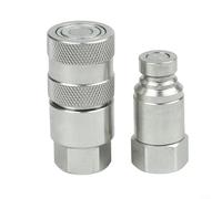 Kit de raccords rapides hydrauliques plats avec valve pour NPT1/4 3/8 1/2 3/4 1 avec connecteurs mâles et femelles pour usage industriel (G1/4))