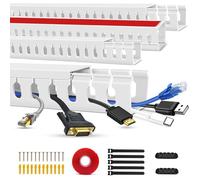Kit de Raceway pour câble TV Ouvert, Plateau de câble Anti-cernes, Tunnel de Gestion des câbles sous Le Bureau (40cm*4)