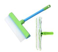 Kit de raclette à vitres en silicone avec barre T, grattoir multifonction réutilisable Pour Le Nettoyage Des Vitres(Green Brush)