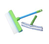 Kit de Raclette Vitre en Silicone,3 in 1 Window Cleaning Scraper,Tête 30cm Large,Glass Scraper,Tête en Microfibre Démontable,pour Vitres/Miroirs/Porte de Douche/Vitres de Voiture (A)