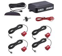 Kit de radar de recul pour voiture - Capteurs de stationnement - Détection de distance d'obstacles - Radars de recul - Pièces de réparation pour voiture - Capteurs de radar de recul arrière (rouge)