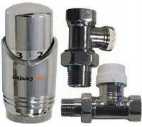 Kit de radiateur thermostatique droit Chrome