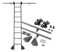 Kit de rail coulissant pour échelle de bibliothèque roulante, kit de quincaillerie robuste pour échelle | Kit de rail coulissant pour échelle télescopique | Échelles roulantes pour bibliothè