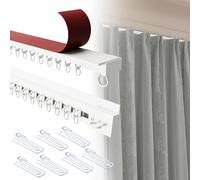 Kit de rail de plafond autocollant avec Hoo - Séparateur de pièce polyvalent pour douche L-Sd U-Sd et camping-cars (gris, 1,5 x 2,1 x 1,5 m)