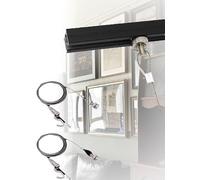 Kit de Rail de Plafond Robuste pour Tableaux - Rail Mural pour Cadres, œuvres d'art et Photos, Rails de 100 cm avec 2 câbles et 2 Crochets, idéal pour Les galeries d'art et Les présentations