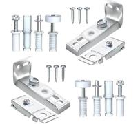 Kit de rail de porte à deux volets, 2 ensembles de quincaillerie pour porte pliante Pièces de rechange comprenant des pivots inférieurs supérieurs, un support et une roue de guidage pour rail de 2,2