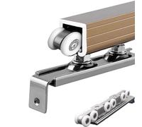 Kit de rail de porte coulissante en aluminium personnalisable de 1,6 m - Matériel universel pour un fonctionnement fluide et silencieux, idéal pour la maison et le bureau, longueurs réglables de 1 m à