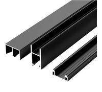 Kit de rail de porte coulissante en verre avec design coulissant silencieux pour un fonctionnement fluide dans les vitrines, bibliothèques et armoires