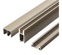 Kit de rail de porte coulissante en verre - Design silencieux en aluminium pour vitrine, bibliothèque et penderie - 80 cm