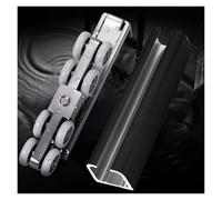 Kit de rail de porte de poche robuste de 2,5 m - Rail en aluminium silencieux avec roulettes - Matériel de rechange coulissant commercial - Montage mural/plafond - Design noir