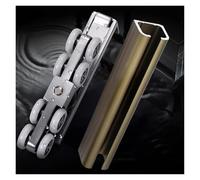 Kit de rail de porte de poche robuste - Matériel de rechange silencieux avec rouleaux - Rail en aluminium découpable pour montage mural/plafond (champagne, 1,7 m)