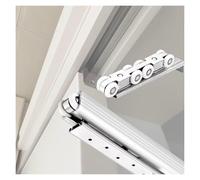 Kit de rail de porte de poche, système de rail coulissant robuste à longueur réglable pour montage mural ou au plafond, idéal pour une installation de porte double ou simple