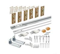 Kit de rail de porte pliable de 61 à 152,4 cm avec pivots supérieurs (61 cm | Rail supérieur, pivots de guidage, charnières, support de sol, vis de montage, plage réglable de 61 à 152,4 cm