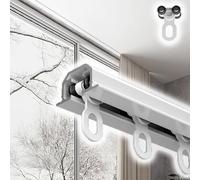 Kit de rail de rideau caché en aluminium - Tringle coulissante élégante pour salon, chambre à coucher - Design moderne opaque - Installation facile - Solution d'économie d'espace