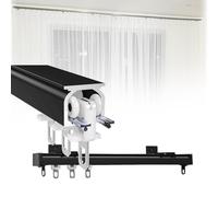 Kit de rail de rideau de plafond en aluminium à fixation murale ou au plafond, idéal pour les baies vitrées, comprend un tourne-rail, parfait pour les rideaux et les rideaux, taille 1, couleur B