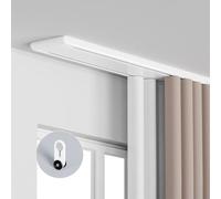 Kit de rail de rideau de plafond silencieux à double rail pour salon et salle de bain Installation facile Fonctionnement lisse Design discret 500 cm Blanc