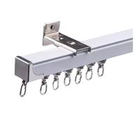 Kit de rail de rideau en aluminium, tringle à rideau silencieuse, montage au plafond, facile à installer pour séparation de pièce, parfait pour la décoration de la maison et l'intimité.