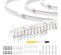 Kit de Rail de Rideau Plafond Pliable - KAKOO - 3,5M - Flexible - 26 Crochets - Installation Multi-Angle