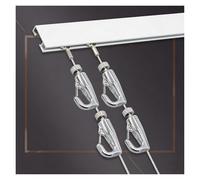 Kit de rail de suspension mural robuste en alliage d'aluminium avec câble métallique et crochet de 1 m, parfait pour décoration d'intérieur, galerie et studio (blanc)